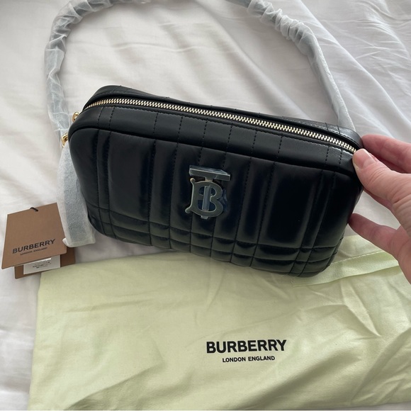 SOLD! 🎉Burberry small black leather Lola camera bag gold hardwear NWT - Picture 10 of 16